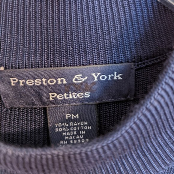 Host Pick! Preston & York Petites Navy & Pink Striped Sleeveless Sweater sz PM - Picture 3 of 7